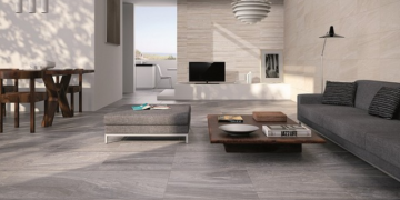 Sang trọng, tinh tế phòng khách ốp tường gạch Tây Ban Nha