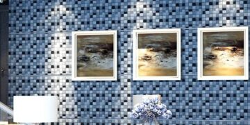 Các mẫu gạch mosaic trang trí phòng khách đẹp sang trọng